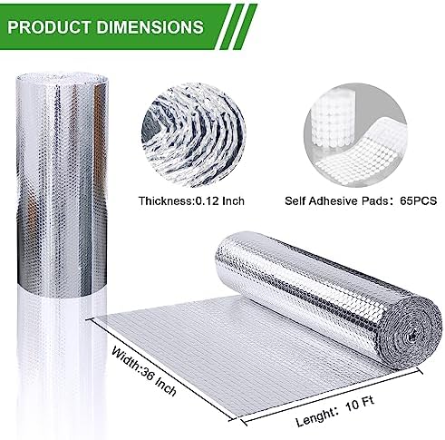Bubble Reflective Window Insulation for Winter,36"(W) X 10 Ft(L) Window Insulation Kit for Save Energy,RV Window Insulation