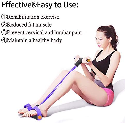 Multifunction Tension Rope, 6-Tube Elastic Yoga Pedal Puller Resistance Band, Natural Latex Tension Rope Fitness Equipment, for Abdomen/Waist/Arm/Leg Stretching Slimming Training