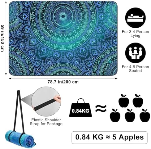 ICOSY Picnic Blankets Beach Blanket, Waterproof Outdoor Blanket Sandproof Picnic Camping Mat Camping Essentials 78" x 59"