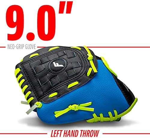 Franklin Sports Youth Teeball Glove - 9.0 Inch Neo-Grip Synthetic Leather Fielding Glove - Left & Right Handed Ready To Play with Ball
