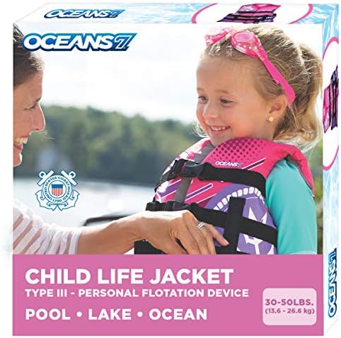 Oceans 7 U SCoast Guard Approved, Infant-Child-Youth Life Jacket Vest – Sizes for 8-90 lbs. – Type III Vest, PFD, Personal Flotation Device