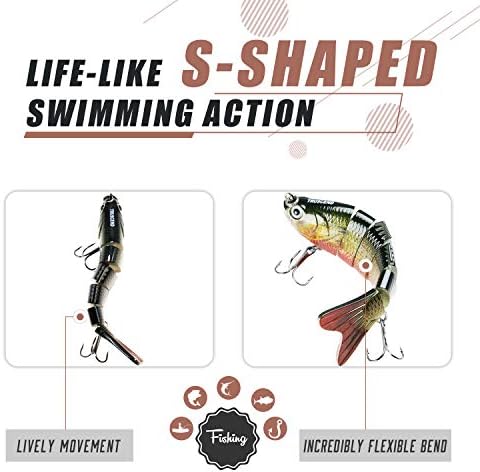 TRUSCEND Swimmax for Saltwater and Freshwater, Realistic Fishing Lures for Bass Trout Crappie Walleye Pike Bluegill Salmon, Swimbait for Bass Fishing, Amazing Fishing Gear Gifts for Family Fishing