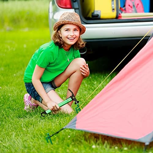 8 Pack Tent Stakes Heavy Duty 12 inch Steel Tent Pegs for Camping Unbreakable and Inflexible