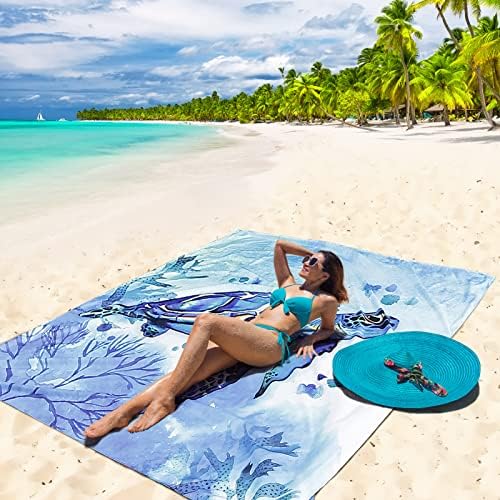 Beach Blanket Waterproof Sandproof Extra Large Beach Mat 79" X 83"/120"x108"for 1-8 Adults Quick Drying Durable Outdoor Picnic Mat for Beach Travel Camping Hiking