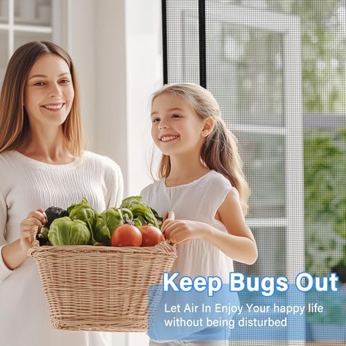 Magnetic Screen Door Left Right Side Opening Polyethylene Terephthalate Mesh Greater Than Fiberglass and Polyester Easy Install