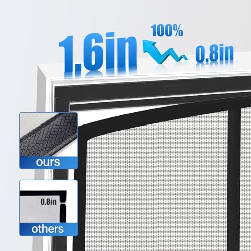 Magnetic Screen Door Upgraded PET Mesh Stronger Than Fiberglass and Polyester,Hands Free,Keeps Bugs Out,Pet & Kid Friendly,Suitable for Sliding Door,Large Patio Door and French Door-72''x80''
