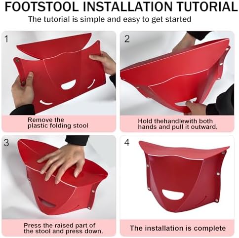 2 Pcs Foldable Airplane Foot Rest for Long Flight, Portable Camping Hiking Stool Travel Under Desk Foot Leg Rest for Airplane, Subway, Outdoor (Red+Navy)