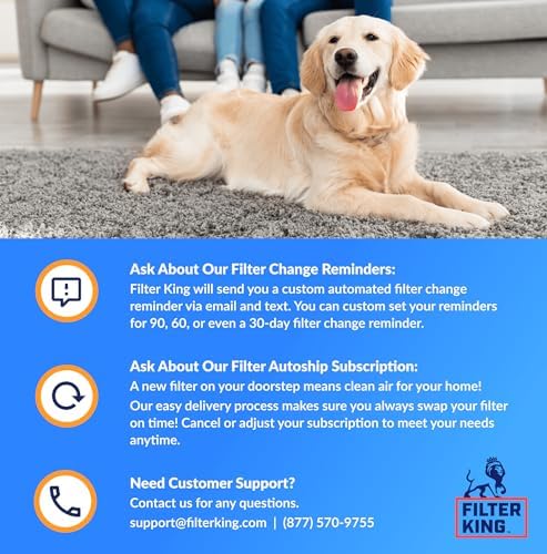 Filter King 17x21x1 Air Filter | 4-PACK | MERV 8 HVAC Pleated A/C Furnace Filters | MADE IN USA | Actual Size: 17 x 21 x .75"