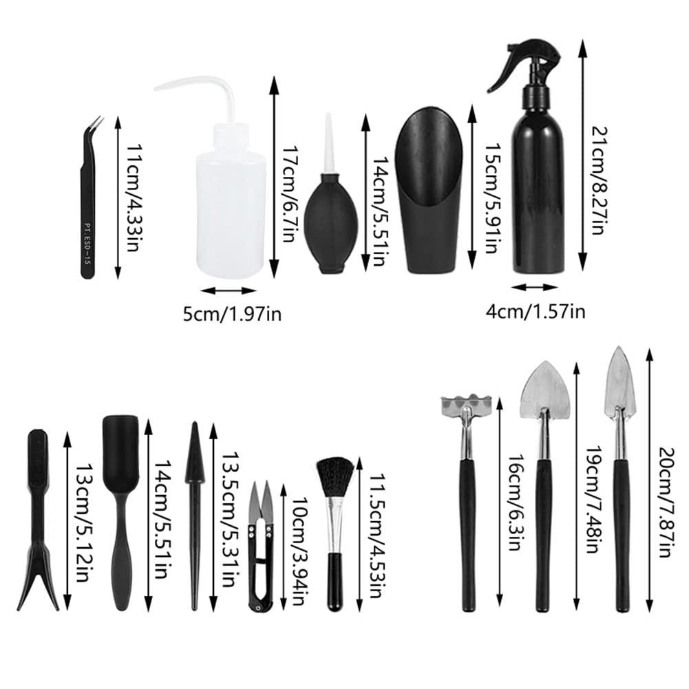 15 Pieces Succulent Plants Tools - Plant Repotting Mat and Storage Bag,Mini Garden Transplanting Tools for Indoor Outdoor Miniature Fairy Flower Plant Care