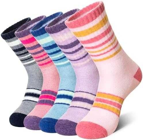 DoSmart Merino Wool Hiking Socks for Women Thermal Winter Warm Moisture Wicking Boot Work Cushion Gift Socks 5 Pairs