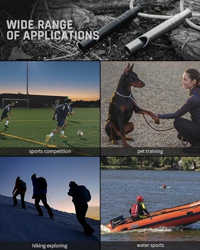 TISUR Titanium Emergency Whistle,120db Safety Whistle with Lanyard,Outdoor Survival Small Whistle for Life Saving,Hiking,Pets Training,Coach Sports