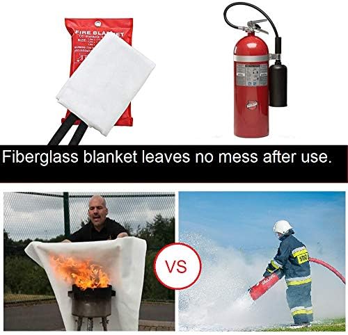 5 Pack 39.9x39.3 Fire Blanket Fire Suppression Blanket | Fiberglass Fire Blankets Emergency for People Flame Retardant Fireproof Survival Safety Kitchen, Fireplace, Car, Office, Warehouse