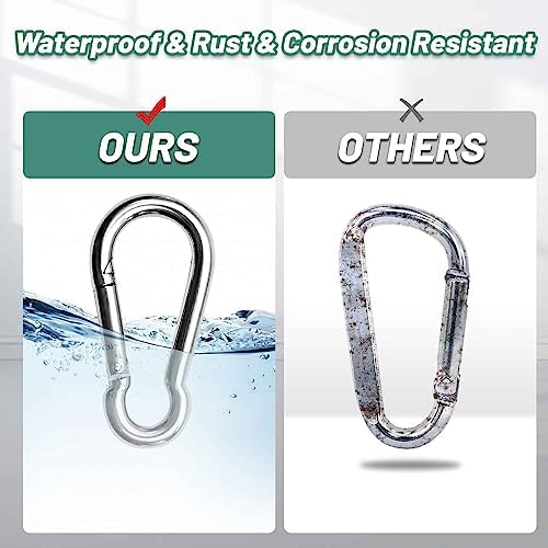 Pixel Panda 3.1&4 Inch Heavy Duty Carabiner Clips Load 1000lbs, 2&4&8Pack Large Snap Hooks for Gym, Outdoor, Swing, Hammock