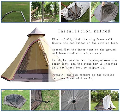 12'x10'x8'Dome Camping Tent 5-6 Person 4 Season Double Layers Waterproof Anti-UV Windproof Tents Family Outdoor Camping Tent