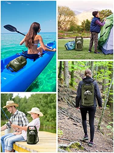 HEETA Dry Bag Waterproof for Women Men, 5L/10L/20L/30L/40L Roll Top Lightweight Dry Storage Bag Backpack with Phone Case for Travel, Swimming, Boating, Kayaking, Camping & Beach, 11 Transparent Colors