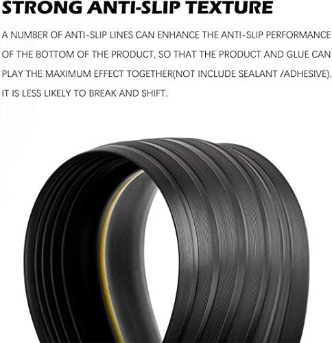 Papillon Universal Garage Door Bottom Threshold Seal Strip,Weatherproof Rubber DIY Weather Stripping Replacement, Not Include Sealant/Adhesive (16Ft, Black)