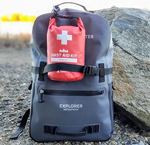 Breakwater Supply™ Waterproof First Aid Kit Dry Bag Bug Out Bag Preloaded with Emergency Survival Prepper Supplies for Boating, Camping, Fishing + Carabiner, Floating, Reflective, AFAK/IFAK Trauma Kit