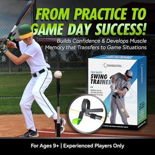 SWINGRAIL Baseball/Softball Swing Trainer Aid - Equipment for Batting and Hitting