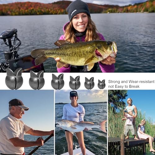 SANWEAL120PCS/200PCS Fishing Weights Sinkers - Premium Split ShotFishing Weights Sinkers - Round Removable Fishing Sinkers - 5/6 Sizes