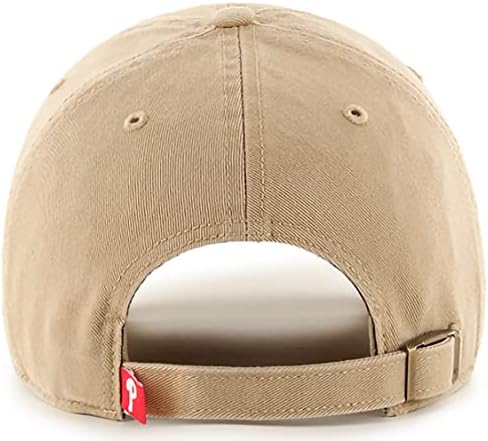 47 Brand MLB Khaki Primary Logo Clean Up Adjustable Strap Baseball Dad Hat Cap, Adult One Size Fits All