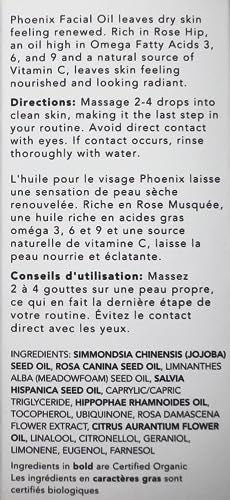 HERBIVORE Phoenix Rosehip Anti-Aging Face Oil – Hydrating with CoQ10, Antioxidants, and Vitamin E for Dry Skin, Plant-based, Vegan, Cruelty-free, 50mL / 1.7 oz