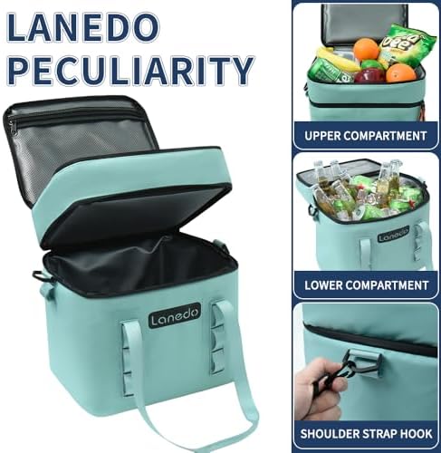 Lisa Lunch Soft Cooler 20/36 Can, Insulated Bag Portable Ice Chest Box for Lunch, Beach, Drink, Beverage, Travel, Camping, Picnic, Car, Trips, Cooler Leak-Proof