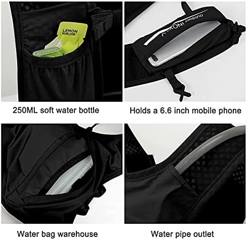 INOXTO Running Hydration Vest Backpack,Lightweight Insulated Pack with 1.5L Water Bladder Bag Daypack for Hiking Trail Running Cycling Race Marathon for Women Men