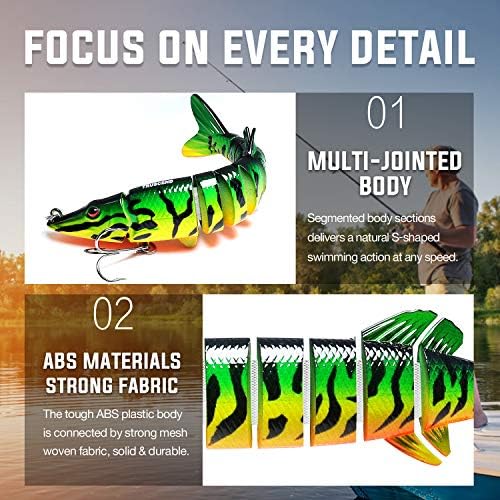 TRUSCEND Swimmax for Freshwater and Saltwater, Lifelike Fishing Lures for Bass Trout Crappie Walleye Pike Bluegill Salmon, Swimbait for Bass Fishing, Amazing Fishing Gear Gifts for Family Fishing