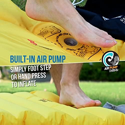 ZOOOBELIVES Extra Thickness | Wide Plus Sleeping Pad with Built-in Pump, Inflatable Camping Mattress of Ultimate Comfort for Car Camping, Tent, and Backpacking, Lightweight & Compact – Airlive2000P