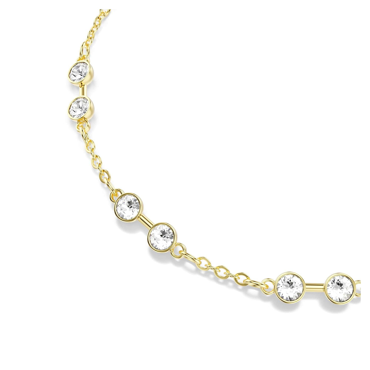 Swarovski Remix Collection strand, Round cut, White, Gold-tone finish