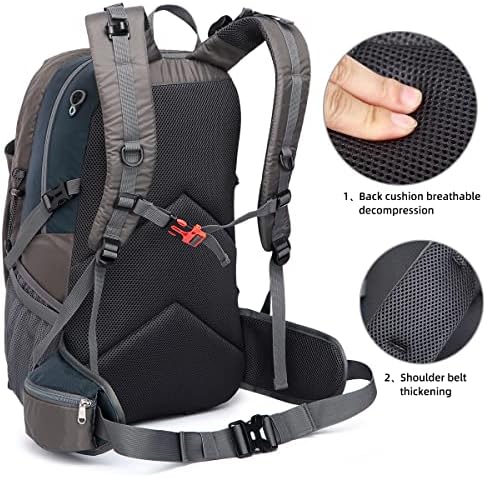 Hiking Backpack 40L Waterproof Hiking Daypack with Rain Cover, Outdoor Trekking Travel Backpacks for Men Women