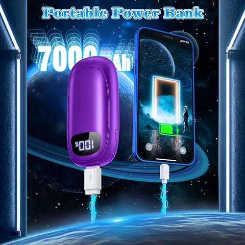 Hand Warmers Rechargeable - 2 Pack Electric Hand Warmers 14000mAh, 16 Hrs Warmth Dual-Sided Heating Max 131℉, 4 Heating Levels Battery Operated Pocket Heater for Raynauds, Hunting, Golf, Camping