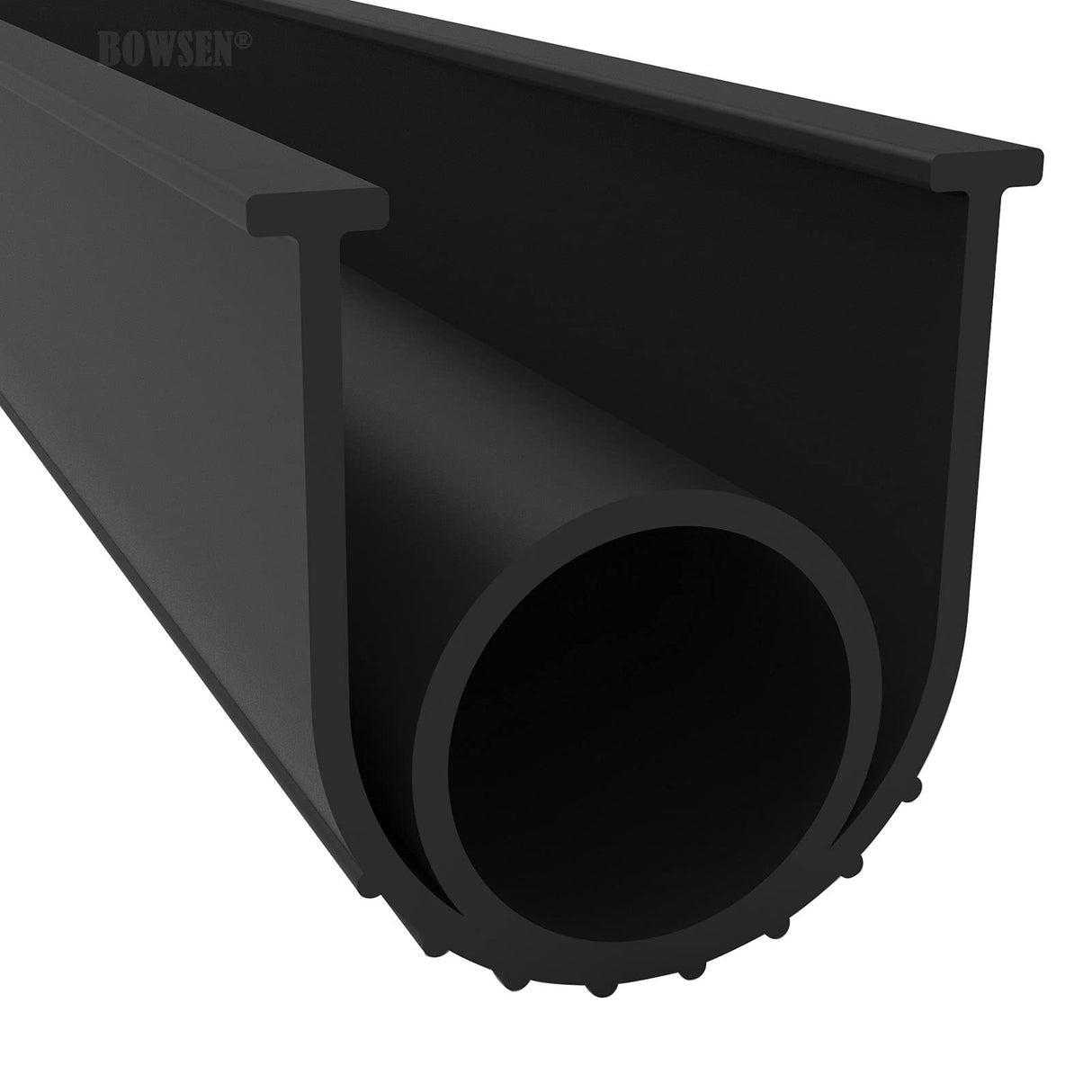 BOWSEN Garage Door Bottom Seals Weatherproof Weather Stripping Threshold Buffering Sealing High Performance EPDM Rubber Resistance Gasket Black 1/4 Inch T-End, 16FT Long