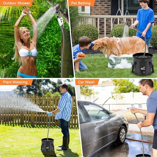 Catlyn Portable Camping Outdoor Shower Kit Rechargeable Electric Intelligent Shower Pump PX7 Waterproof for Outside Hiking Dog Bath Beach Traveling