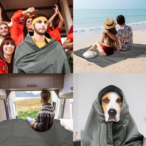 Fleece Waterproof Outdoor Blanket, Windproof Stadium Blanket for Camping, Picnics, and Sports Stay Dry and Comfortable 80"x58"