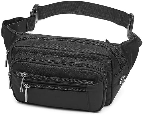 Packism Fanny Pack for Women Men - Fanny Packs for Women Cross Body Everywhere Belt Bag Bum Bag with 6 Zipper Pockets Plus Size & Adjustable Strap for Traveling Cycling Running Hiking