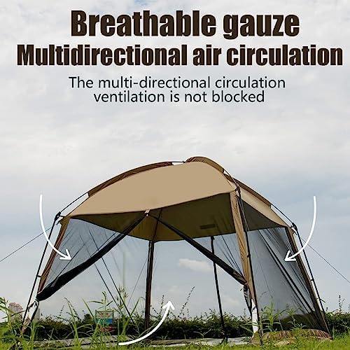 GVDV Screen House Tent 11x11 Ft Mesh Net, Outdoor Camping Screen Room Sun Shade Gazebo Shelter Included Carry Bag, Easy Setup & Waterproof, Perfect for Family Picnic, Backyards, BBQ and Party