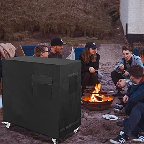 Cooler Cart Cover Black, Luxiv Waterproof Rolling Cooler Cover 34L x 20W x 32H inches 80 Quart Rolling Ice Chest Cover for Anti Rain, Sunlight, Dust