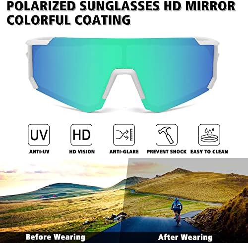 STORYCOAST Polarized Sports Sunglasses for Men Women,Driving Fishing Cycling Mountain Bike Sunglasses UV400 Protection