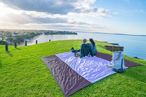 WEKAPO Beach Blanket Sandproof Waterproof, Extra Large Beach Mat, Oversized & Compact Sand Free Mat Quick Drying, Lightweight & Durable with 6 Stakes & 4 Corner Pockets