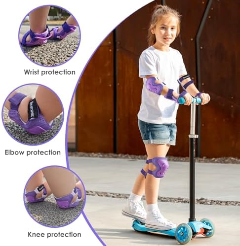 BOSONER Kids/Youth Knee Pad Elbow Pads Guards Protective Gear Set for Roller Skates Cycling BMX Bike Skateboard Inline Skatings Scooter Riding Sports