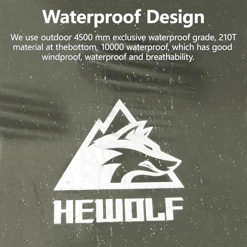 Hewolf 2/3/4 Person Camping Tent - Instant Pop Up Waterproof 2 Doors Tent with Easy Setup | 3-Season Hexagonal Dome Design for Family, Hiking & Traveling