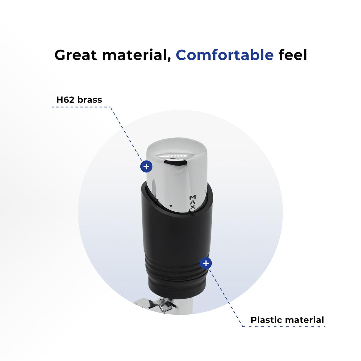 Radiator Valve Angled - Vancoco Modern TRV H62 Brass Pair Manual Radiator Valve Thermostatic Valve Set Thermostatic Valve 1/2" x 15mm Radiator Valves for Radiator Central Heating