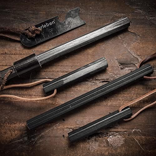 überleben Hexå Ferro Rod Fire Starter for Survival – Up to 20,000 Strikes, 1/2" Thick Hexagon Fire Steel with Striker and Lanyard – Waterproof Flint and Steel for Camping