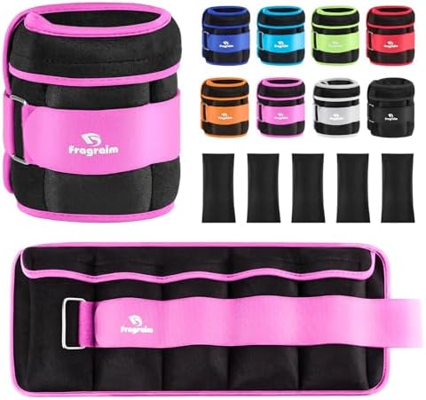 Fragraim Adjustable Ankle Weights 1-3/4/5/6/8/10/12/15/20 LBS Pair with Removable Weight for Jogging, Gymnastics, Aerobics, Physical Therapy