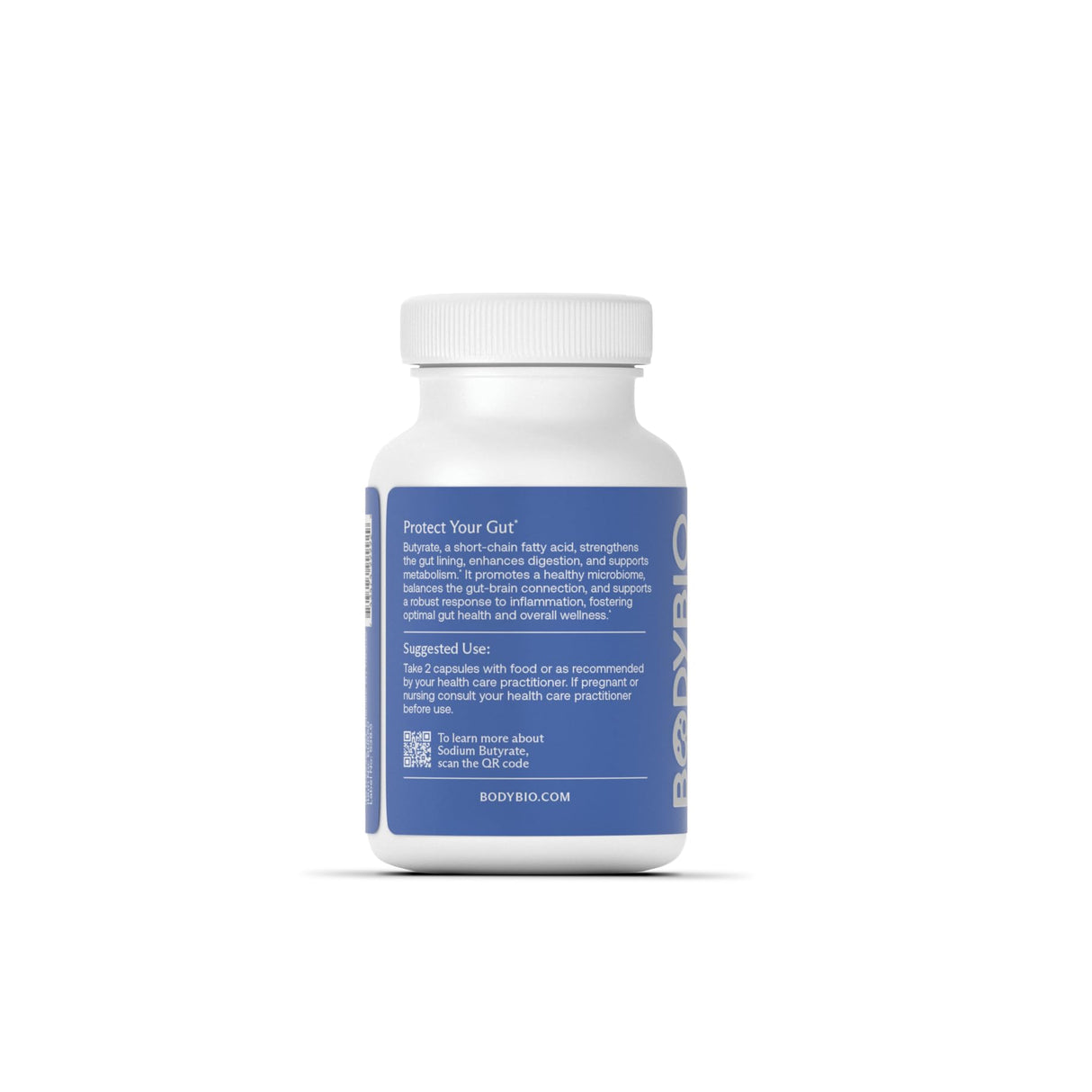 BodyBio Sodium Butyrate - Postbiotic for Gut Health, Leaky Gut Repair, Digestive Support, Bloating Relief, & Microbiome Balance - Butyric Acid Supplement for GI Wellness