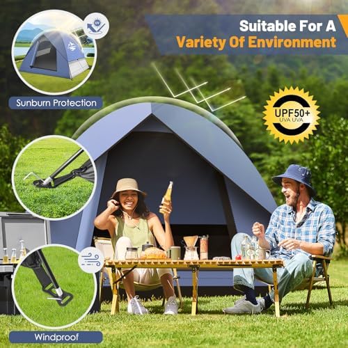 Tents for Camping,3-4 Person Camping Tent,Waterproof and Windproof Tent, Easy to Set up Outdoor Dome Tent for Outdoor Activities, Adventure, Festivals, Backyard,Hiking.