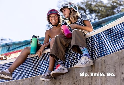 HYDRO CELL Stainless Steel Insulated Water Bottle with Straw - For Cold & Hot Drinks - Metal Vacuum Flask with Screw Cap and Modern Leakproof Sport Thermos for Adults (Mint/Green 24oz)