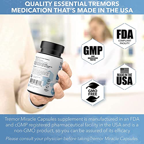 Real Science Nutrition Tremor Miracle Capsules - Essential Tremor Herbal Capsule Supplement for Hands, Legs, Feet, Head Tremors