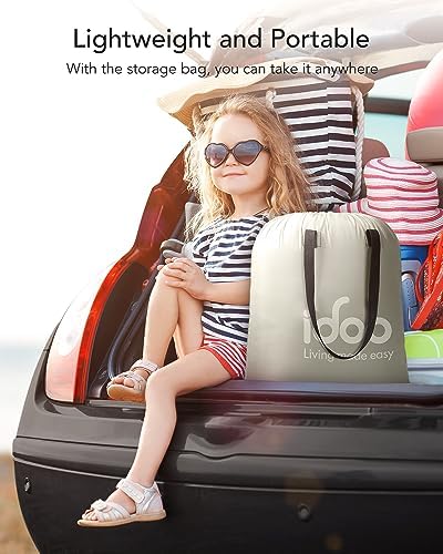 iDOO Luxury Air Mattress with Built in Pump, Queen Size Inflatable Mattress for Camping, Guests, 18" Raised Comfort Blow up Mattress, Portable & Waterproof Air Bed, Colchon Inflable